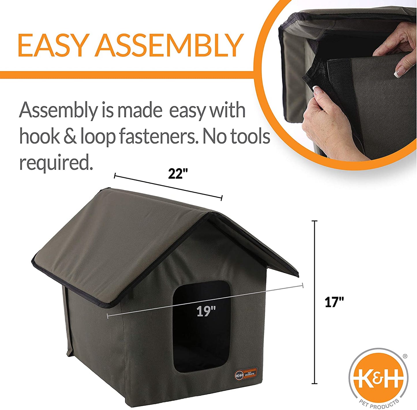 Weatherproof Outdoor Cat House - Insulated Shelter for Ferals with 2 Doors & Removable Waterproof Floor Pad - Olive Green
