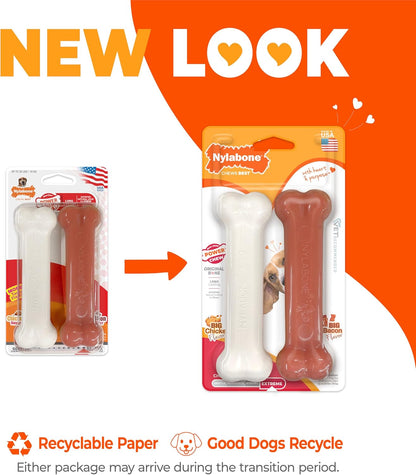 Original Bone Power Chew Toys for Dogs, Durable & Tough Dog Toys for Aggressive Chewers,Asted Blast Bacon & Chicken Flavor, Medium - up to 35 Lbs, 1 Count
