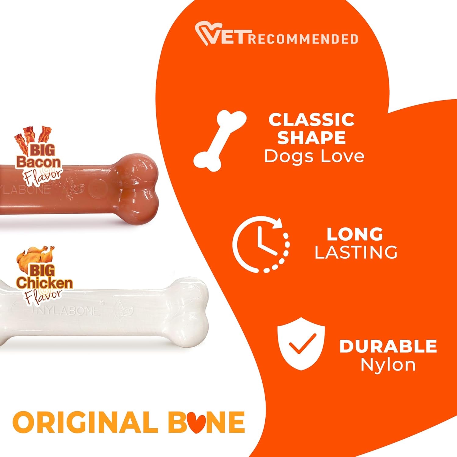 Original Bone Power Chew Toys for Dogs, Durable & Tough Dog Toys for Aggressive Chewers,Asted Blast Bacon & Chicken Flavor, Medium - up to 35 Lbs, 1 Count